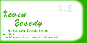 kevin ecsedy business card